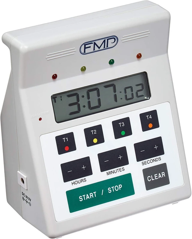 Main image of Digital 4 Channel Commercial Kitchen Countdown Timer, Water Resistant, 7-inch Height, White