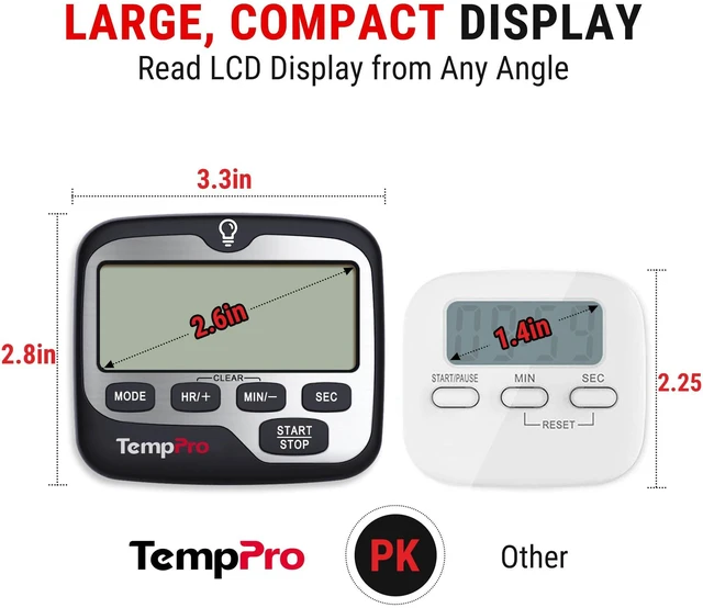 Alt view image 6 of 7 - TM01 2-in-1 Kitchen Timers for Cooking with 12/24H Clock Mode | Magnetic Timer with Adjustable Alarm Volume, Digital Timer with Touch Backlight, Kids Timers for Classroom Teacher Supplies