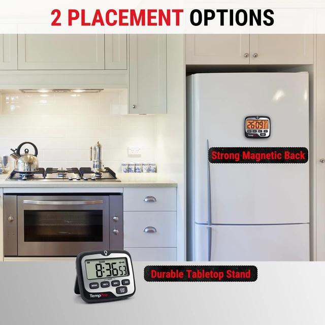 Alt view image 7 of 7 - TM01 2-in-1 Kitchen Timers for Cooking with 12/24H Clock Mode | Magnetic Timer with Adjustable Alarm Volume, Digital Timer with Touch Backlight, Kids Timers for Classroom Teacher Supplies