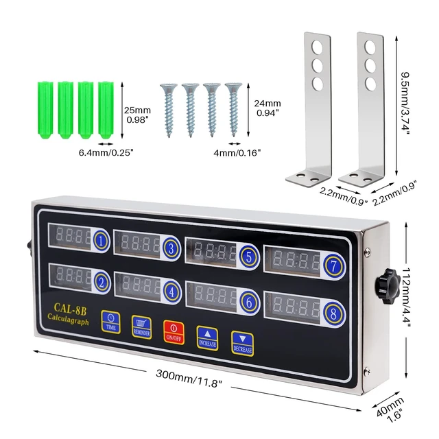 Alt view image 4 of 7 - Commercial Kitchen Timers for Cooking Manual Big Large Timer Digital Timer 8-Channel Digital Commercial Fryer Reminder with Loud Alarm for Boiling Eggs
