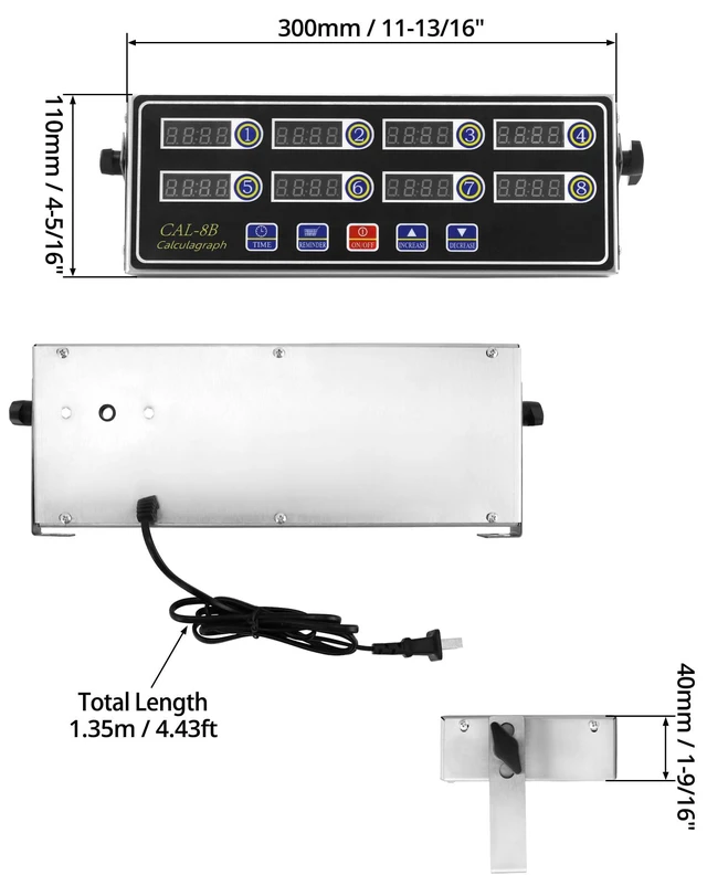 Alt view image 7 of 7 - Digital Kitchen Timer - 8-Channel Multi-Timer with Waterproof Panel, Adjustable Volume