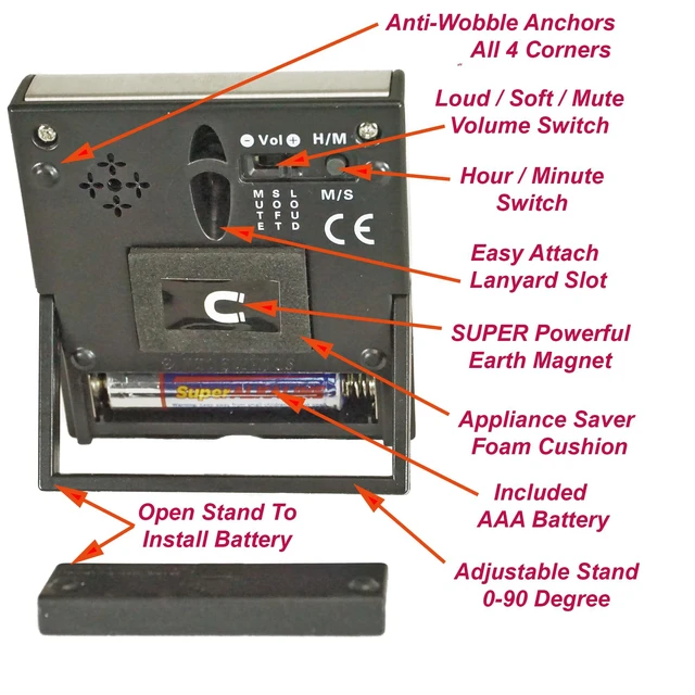 Alt view image 5 of 7 - Elegant Digital Kitchen Timer Stainless Steel - Loud Alarm - Model eT-78