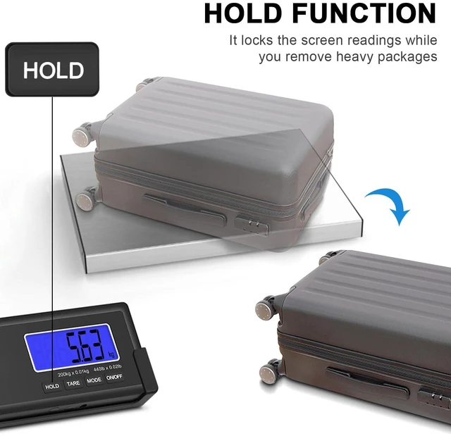 Alt view image 4 of 7 - 440lb Heavy Duty Digital Shipping Scale, 10g Wireless LCD | Stainless Steel Platform, Large Backlit LCD, Hold/Tare Function, USB & Battery Power for Packages, Luggage and Business Use