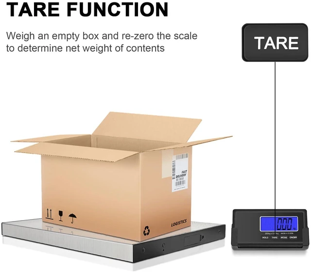 Alt view image 6 of 7 - 440lb Heavy Duty Digital Shipping Scale, 10g Wireless LCD | Stainless Steel Platform, Large Backlit LCD, Hold/Tare Function, USB & Battery Power for Packages, Luggage and Business Use