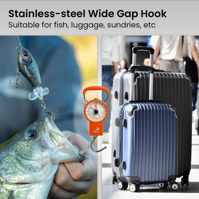 Alt view image 7 of 7 - Fishing Hanging Scale with Tape Measure for Farm Kitchen Luggage | 80 LBs Fish Weight Analog Spring Hook Crane Scale Kit with Non-slip Large Handle, Portable Gear Equipment Weighting Accessory