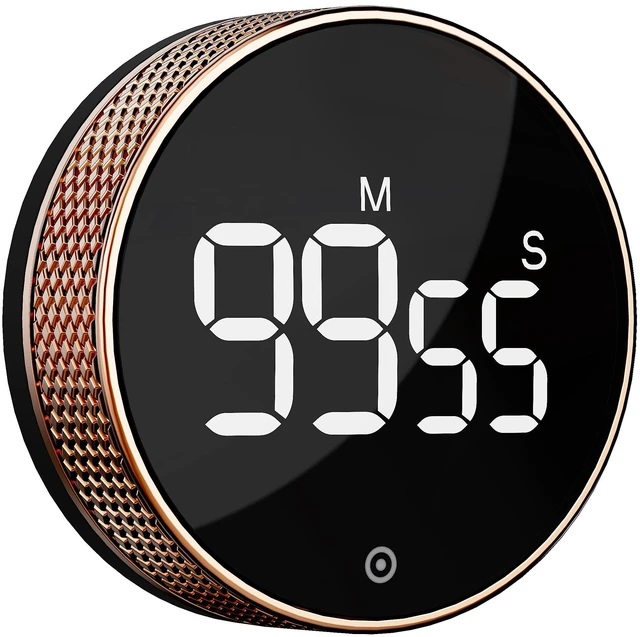 Main image of Kitchen Timer with LED Digital Display Smart Efficana for Home Classroom Gym Office, Volume and Brightness Adjustable Productivity Timer (Rose Gold)