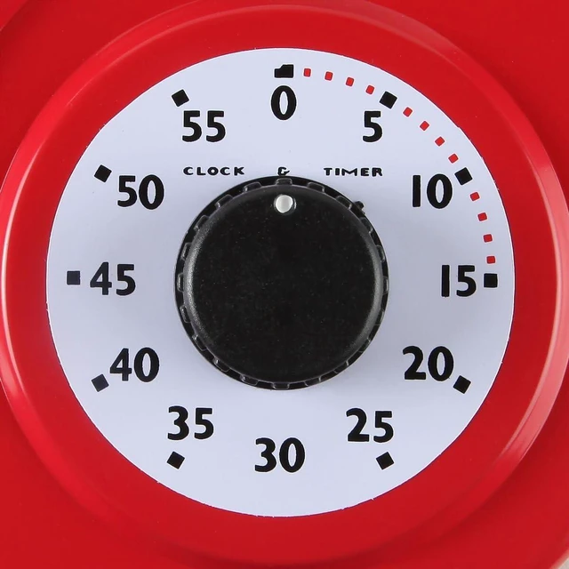 Alt view image 6 of 7 - - 9 Inch x 12.5 Inch - Retro Kitchen Wall Clock, Vintage Wall Clock with a Thermometer and 60-Minute Timer, Ideal for Any Kitchen, Office, or Diner (Red)