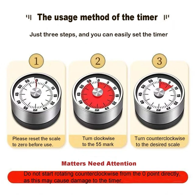 Alt view image 3 of 7 - Visual Timer for Cooking Classroom, No Batteries RequiredMagnetic (White) | No Batteries Required, Magnetic, Visual