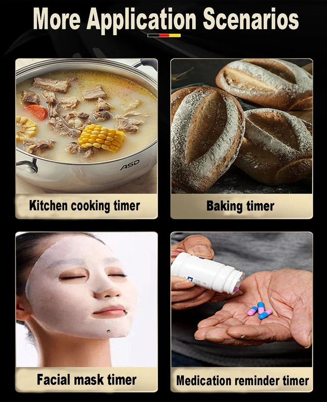 Alt view image 7 of 7 - Visual Timer for Cooking Classroom, No Batteries RequiredMagnetic (White) | No Batteries Required, Magnetic, Visual