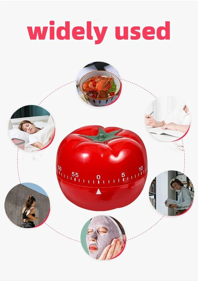 Alt view image 3 of 6 - Mechanical Kitchen Timer, Red, 60 Min Countdown | Loud Alarm for Cooking, Easy to Use, Battery-Free
