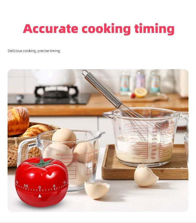 Alt view image 5 of 6 - Mechanical Kitchen Timer, Red, 60 Min Countdown | Loud Alarm for Cooking, Easy to Use, Battery-Free