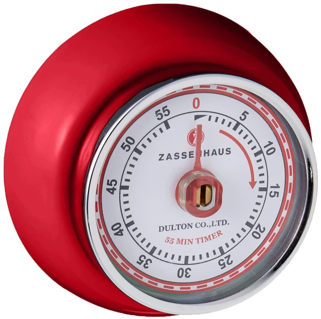 Alt view image 3 of 3 - Magnetic Retro Kitchen Timer, Classic Mechanical Cooking Timer (Red), 2.75-Inch