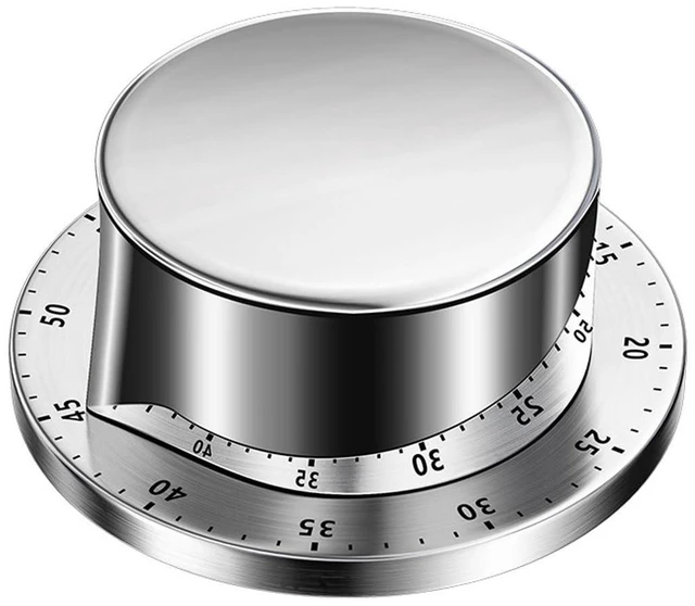 Main image of Mechanical Kitchen Timer Countdown Magnetic Stainless Steel for Egg Cooking