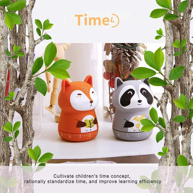 Alt view image 7 of 7 - 2pcs Cute Kitchen Timer for Kids,Mechanical Egg Timer for Cooking. | Cute Animal Design 60 Minutes Manual Countdown Timers,No Battery Wind Up Timer for Classroom,Cooking,Home & Study.