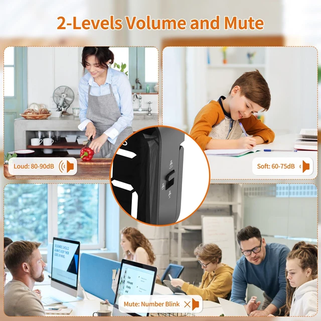 Alt view image 4 of 6 - Digital Kitchen Timer, Magnetic Large Display for Cooking & Classroom | 99-Min Countdown & Count Up Timer, Adjustable Brightness & Volume, Battery Powered, For Teachers, Kids, Baking & Study