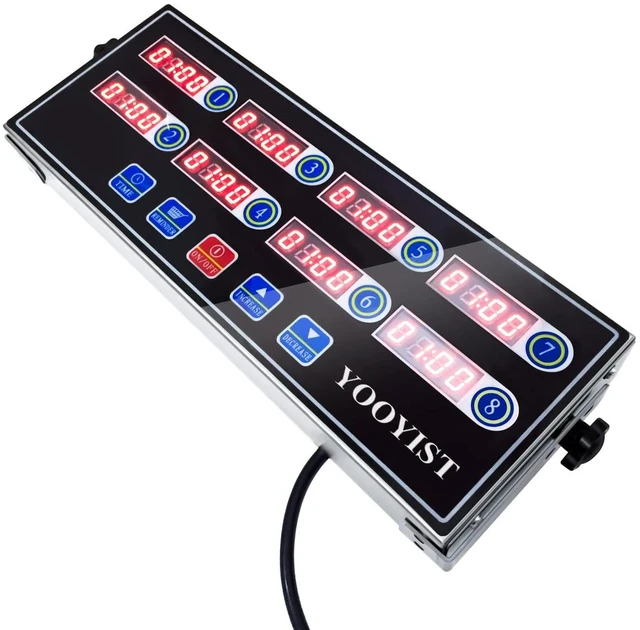 Alt view image 3 of 7 - Precision Kitchen Timers for Cooking 8 Channel Commercial Kitchen Timer Restaurant Kitchen Supplies Stainless Steel Digital LED Chef Cooking Timer Reminder Function, Loud Alarm, Black