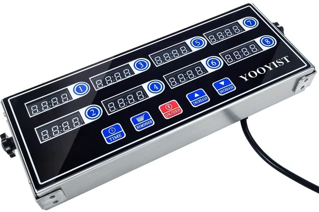 Alt view image 5 of 7 - Precision Kitchen Timers for Cooking 8 Channel Commercial Kitchen Timer Restaurant Kitchen Supplies Stainless Steel Digital LED Chef Cooking Timer Reminder Function, Loud Alarm, Black