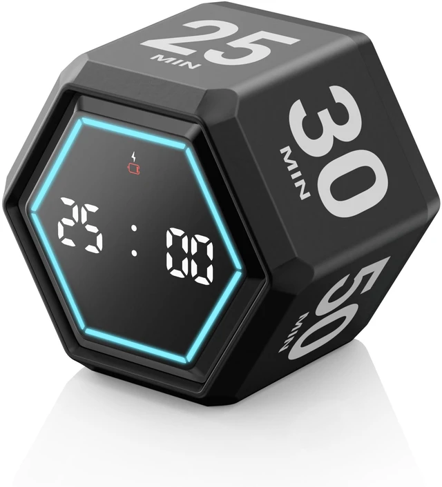 Main image of Cube Productivity Timer, 3/5/10/25/30/50 Minute Presets for ADHD | Silent and Vibration Alerts, Focus Timer for Work, Study, Classroom, Kitchen, and Daily Time Management