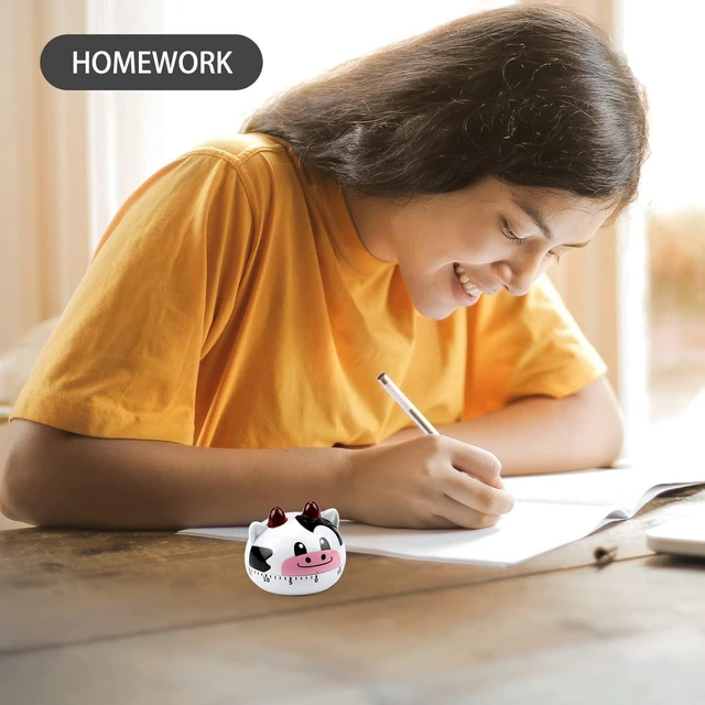 Alt view image 2 of 7 - Cute Kitchen Timer Mechanical Timer for Kids (White Cow)
