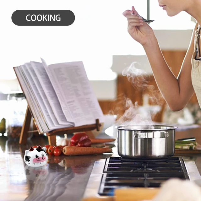 Alt view image 3 of 7 - Cute Kitchen Timer Mechanical Timer for Kids (White Cow)