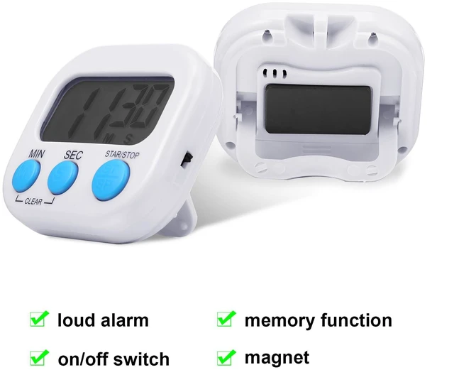 Alt view image 3 of 7 - 12 Pcs Digital Kitchen Magnetic Timer Bulk Classroom Count up Countdown Egg Timer Cute Desk Stopwatch for Back to School Teacher Kids Cooking Office(White,Stylish Style)