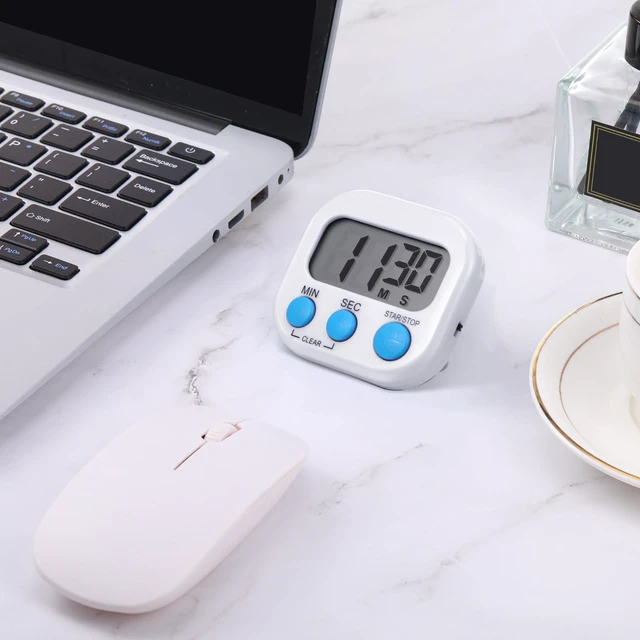 Alt view image 5 of 7 - 12 Pcs Digital Kitchen Magnetic Timer Bulk Classroom Count up Countdown Egg Timer Cute Desk Stopwatch for Back to School Teacher Kids Cooking Office(White,Stylish Style)