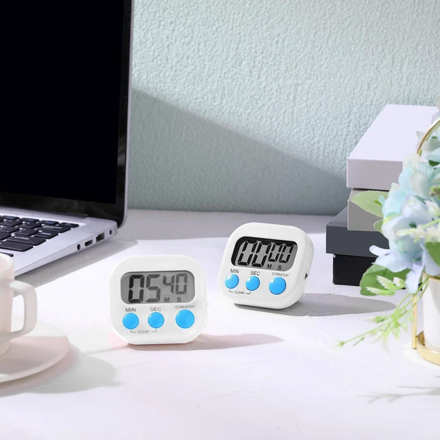 Alt view image 7 of 7 - 12 Pcs Digital Kitchen Magnetic Timer Bulk Classroom Count up Countdown Egg Timer Cute Desk Stopwatch for Back to School Teacher Kids Cooking Office(White,Stylish Style)