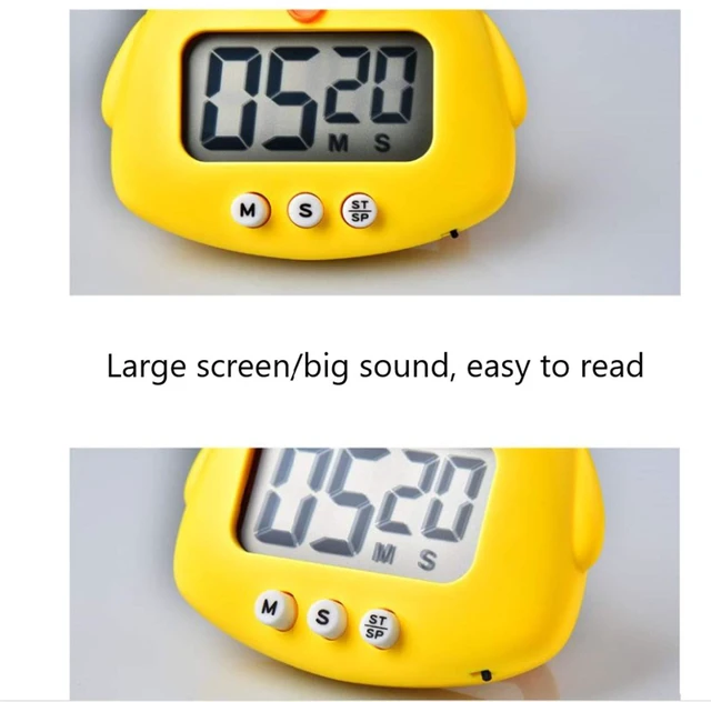 Alt view image 2 of 7 - Kitchen Timer, Cute Cartoon Animal Countdown, Digital Cooking Timer with Magnetic, LCD Large-Screen Visual Clock, Hangable Alarm Clock with Standfor Cooking Bake Sport Game (Timer-XG)