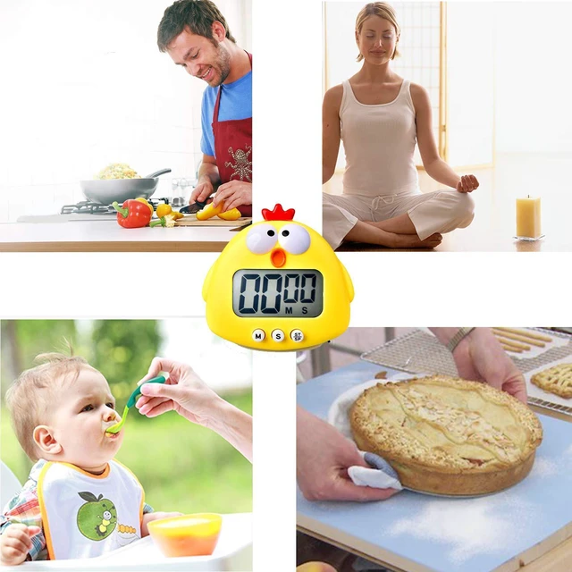 Alt view image 3 of 7 - Kitchen Timer, Cute Cartoon Animal Countdown, Digital Cooking Timer with Magnetic, LCD Large-Screen Visual Clock, Hangable Alarm Clock with Standfor Cooking Bake Sport Game (Timer-XG)