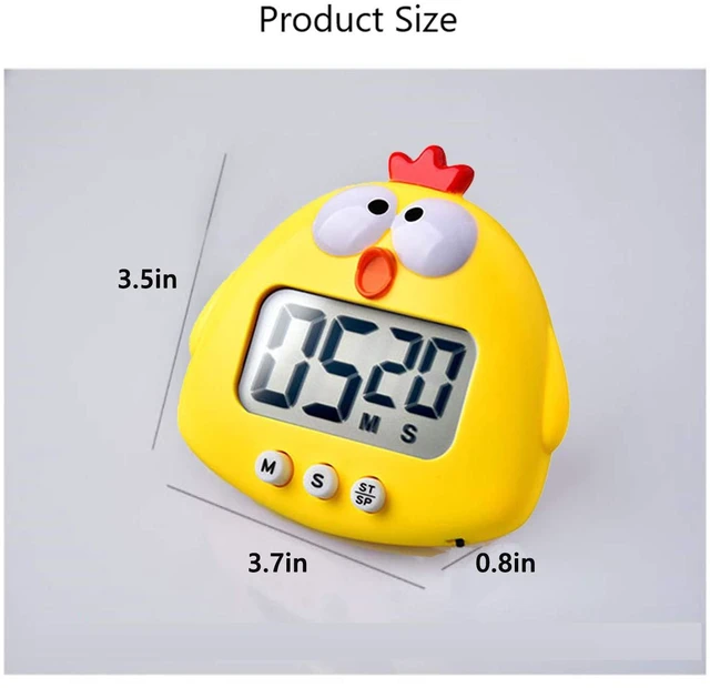Alt view image 5 of 7 - Kitchen Timer, Cute Cartoon Animal Countdown, Digital Cooking Timer with Magnetic, LCD Large-Screen Visual Clock, Hangable Alarm Clock with Standfor Cooking Bake Sport Game (Timer-XG)