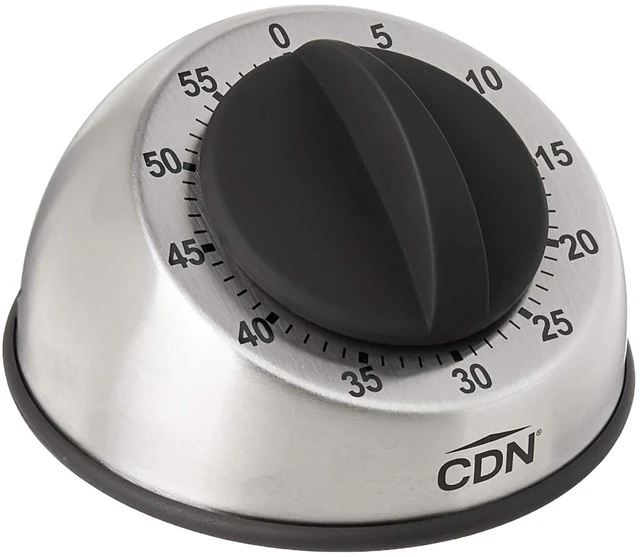 Main image of Compact 60-Minute Mechanical Timer | Easy-to-Read 2.5 Dial | Loud 3-Second Alarm | Ideal for Cooking or Baking | Countertop or Wall Mountable | Silver Finish | MT1