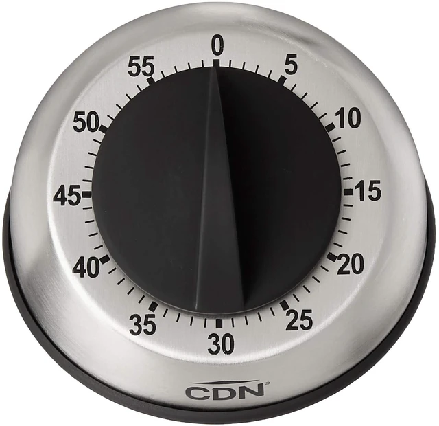 Alt view image 2 of 3 - Compact 60-Minute Mechanical Timer | Easy-to-Read 2.5 Dial | Loud 3-Second Alarm | Ideal for Cooking or Baking | Countertop or Wall Mountable | Silver Finish | MT1