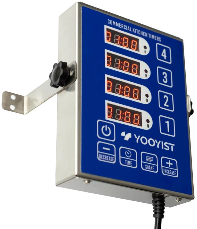 Main image of Commercial Kitchen Timer 4 Channel Digital Loud Alarm Cook Timer | 4 Independent Channels, Stainless Steel, Easy-to-Read LED Display for Restaurant