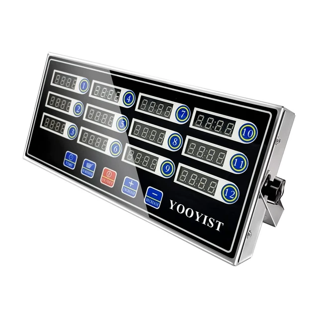 Alt view image 2 of 5 - Precision Kitchen Timers for Cooking 12 Channel Commercial Kitchen Timer Restaurant Kitchen Supplies Stainless Steel Digital LED Chef Cooking Timer Reminder Function, Loud Alarm, Black