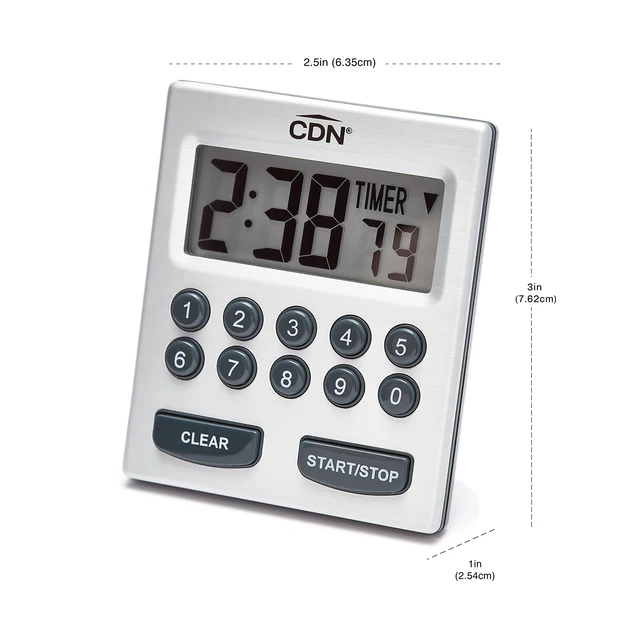 Alt view image 4 of 7 - Direct Entry 2- Alarm Digital Kitchen Timer | Counts Up & Down, 10 Hours by Hours, Minutes & Seconds, Big Digit, Loud & Long Audio/Vibrate Alarm, Stand, Hang, Magnet Mounting - TM30
