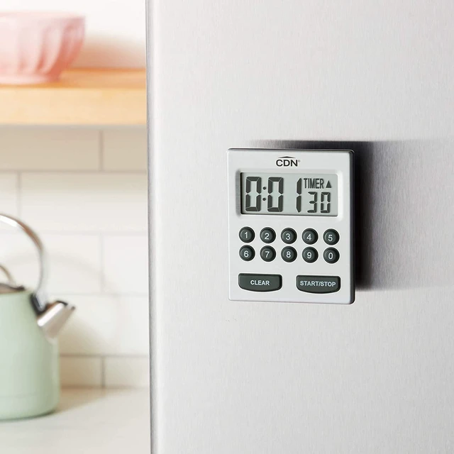 Alt view image 5 of 7 - Direct Entry 2- Alarm Digital Kitchen Timer | Counts Up & Down, 10 Hours by Hours, Minutes & Seconds, Big Digit, Loud & Long Audio/Vibrate Alarm, Stand, Hang, Magnet Mounting - TM30