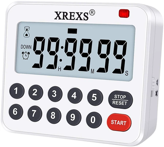 Main image of Digital Kitchen Timer Magnetic Countdown Up Cooking Loud Alarm | Mute Optional Magnet and Stand, Large Display Classroom Timer for Teachers (2 Batteries Included) Upgraded Version