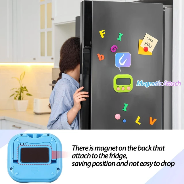 Alt view image 5 of 7 - 24 Pcs Digital Kitchen Timer Magnetic LCD Alarm, Colorful | With Lanyard, for Teacher Classroom, Cooking Baking, Count up Countdown, Magnetic Switch, Big Display Loud Alarm