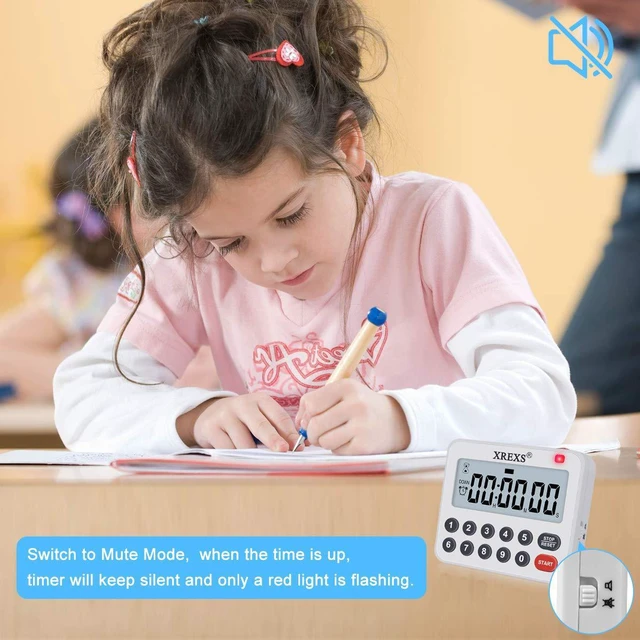 Alt view image 5 of 7 - Digital Kitchen Timer Magnetic Countdown Up Cooking Loud Alarm | Mute Optional Magnet and Stand, Large Display Classroom Timer for Teachers (2 Batteries Included) Upgraded Version