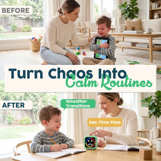 Alt view image 2 of 7 - Digital Visual Timer for Kids - Calmer Routines & Transitions | Silent, Rechargeable, 99-Min Clock, Alarm, Countdown & Count-up; For Classroom, Home & Therapy - Builds Focus & Independence