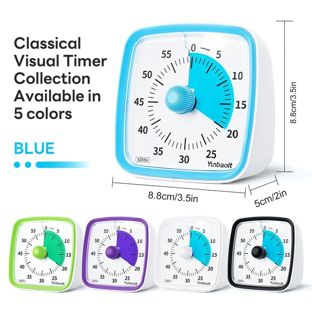 Alt view image 6 of 7 - Visual Timer with Night Light, 60 Minute Countdown, Light Blue | 3 Alarm Modes, Mute Flash, for Kids and Adults, Time Management Tool for Classroom, Home, School, and Work