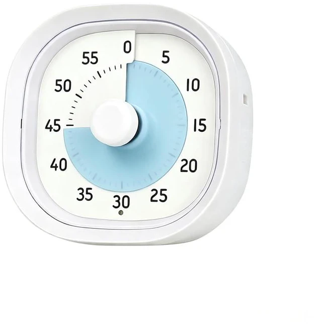 Main image of 60 Minute Visual Timer,Silent Time Management Tool (White) | kitchen timer,Timers for classroom, kitchen,home and office, No ticking sounds,60 Minute Countdown Timer