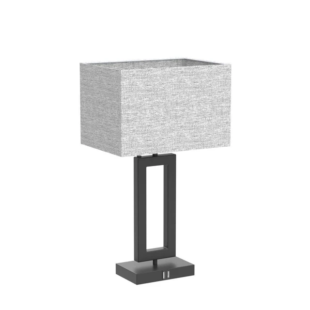 Alt view image 4 of 7 - 22 Tall Set of 2 Touch Control Table Lamp w. 2 USB Ports, 3-Way Dimmable Modern Bedroom Bedside Touch Lamps w. Fabric Gray Shade for Living Room End Table Nightstand Reading