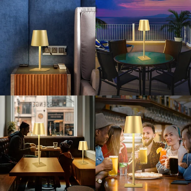 Alt view image 6 of 6 - 2 Pack Cordless Table Lamps, 3 Colors Stepless Dimming, 5000mAh Rechargeable Battery LED Desk Lamp for Bedroom/Couple Dinner/Desk/Cafe/Dining Room/Terrace