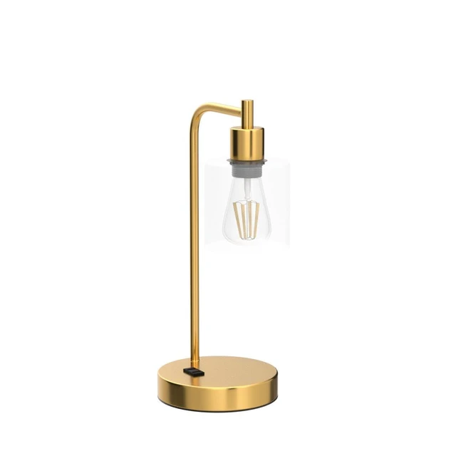 Alt view image 4 of 7 - Set of 2 Industrial Table Lamps, Glass Desk Lamp for Living Room | USB A+C Charging Ports, Touch Control Metal Beside Lamp, Two 2700K LED Bulbs, 3 Way Dimmable