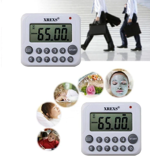 Alt view image 4 of 7 - Digital Kitchen Timer Magnetic Countdown Up Cooking Timer Clock | with Magnet Back and Clip, Loud Alarm, Large Display Minutes and Seconds Directly Input(2 Pcs, Battery Included) PS-367
