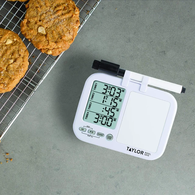 Alt view image 2 of 2 - 5849 Four-Event Digital Timer with Whiteboard for School, Learning, Projects, and Kitchen Tasks, white