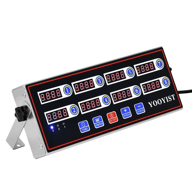 Alt view image 3 of 4 - Kitchen Timers for Cooking 8 Channel Commercial Kitchen Timer Restaurant Kitchen Supplies Stainless Steel LED Technology Kitchen Timer Digital Reminder Function, Loud Alarm, Black