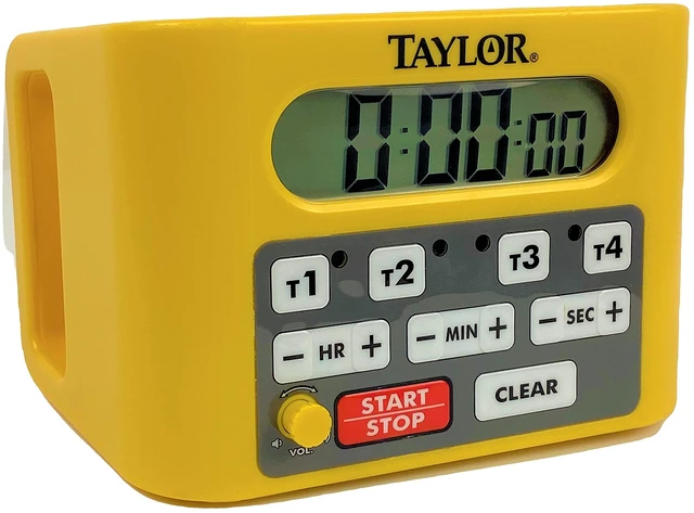 Main image of Precision 5839N Digital Timer, 4 Event Channel, 4.5' x 6.25', 10 -Hour for Commercial Kitchens, Yellow