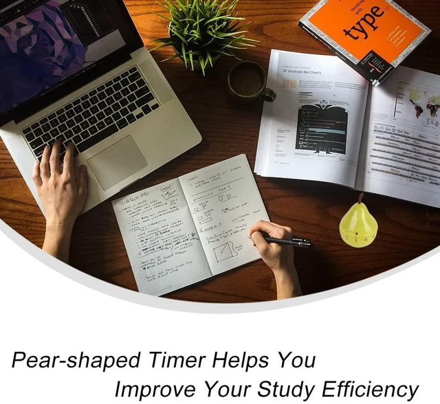 Alt view image 2 of 7 - Kitchen Timer Pear Shaped Mechanical Rotating Alarm 60 Minutes Countdown Timer for Baking Studying Cooking Napping